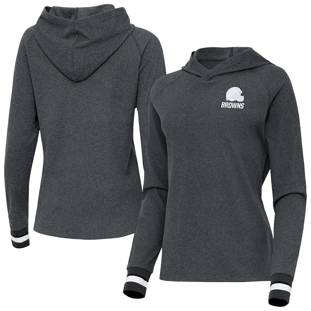 NFL Cleveland Browns Antigua Women's Trek Raglan Pullover Hoodie