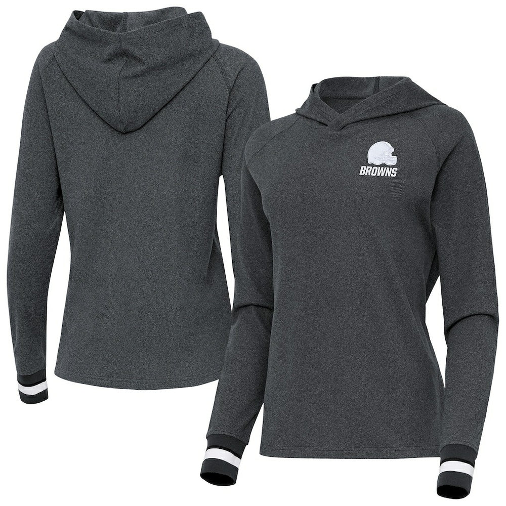 NFL Cleveland Browns Antigua Women's Trek Raglan Pullover Hoodie