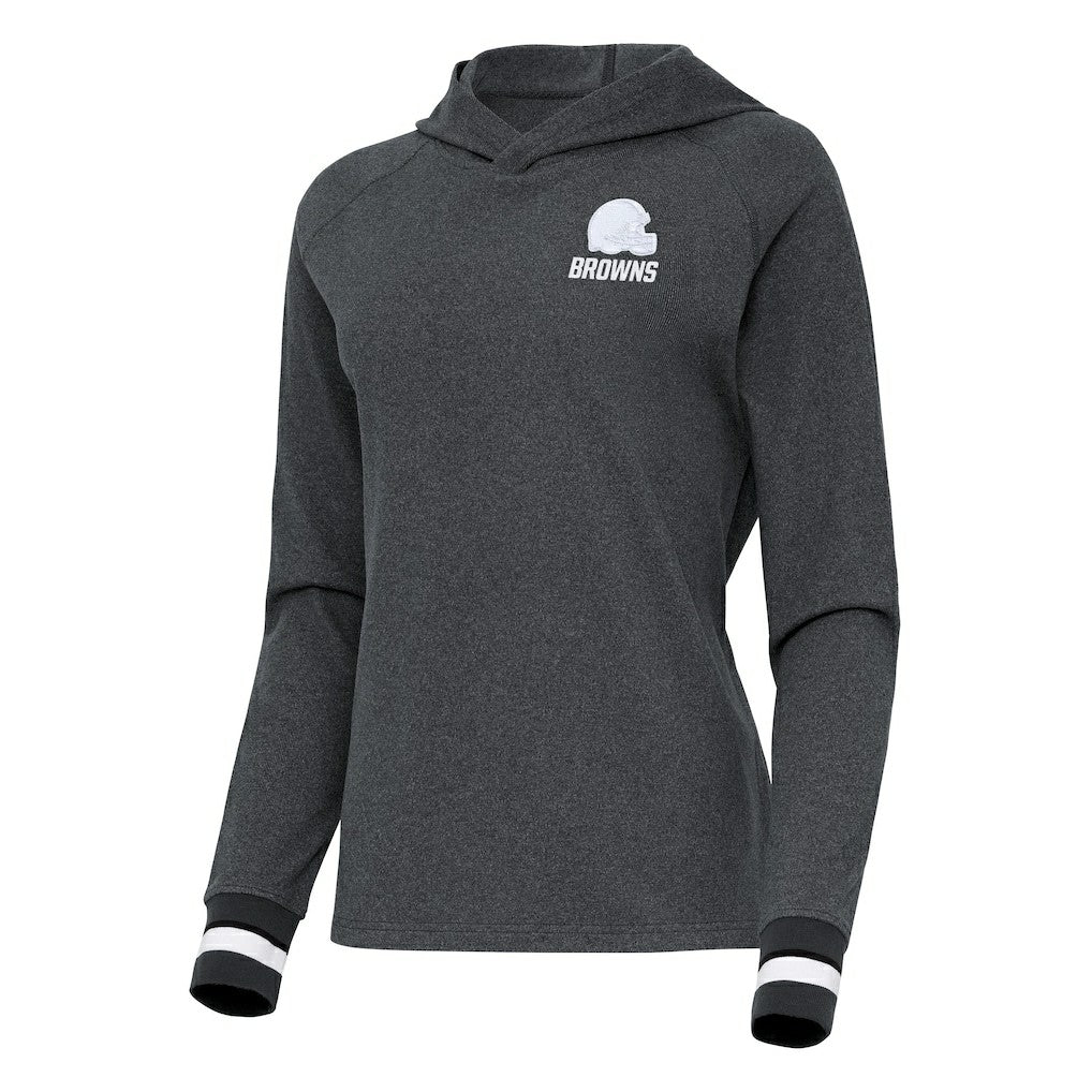 NFL Cleveland Browns Antigua Women's Trek Raglan Pullover Hoodie