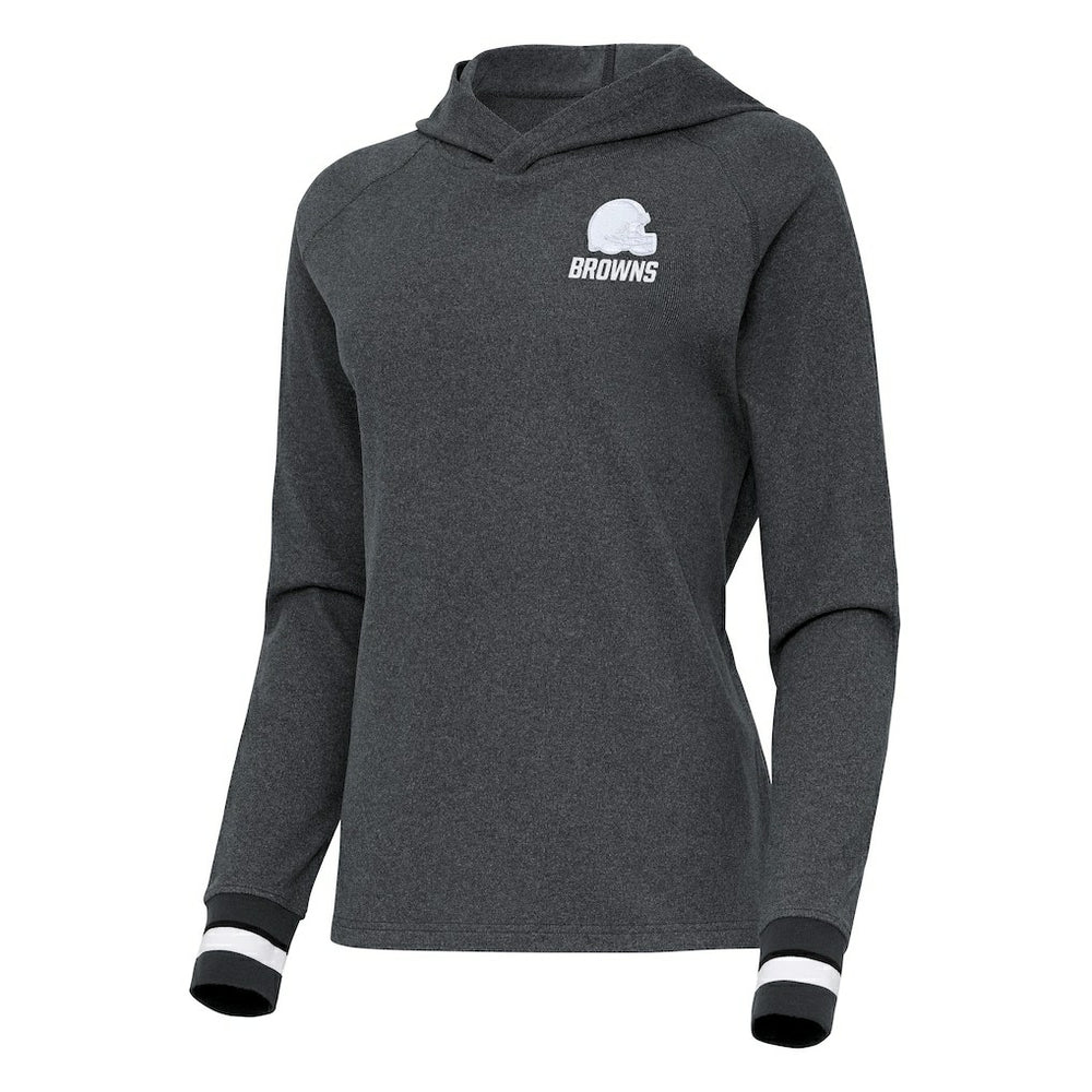 NFL Cleveland Browns Antigua Women's Trek Raglan Pullover Hoodie