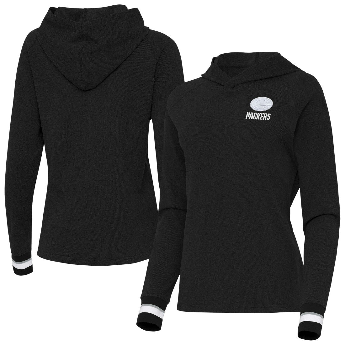 NFL Green Bay Packers Antigua Women's Trek Raglan Pullover Hoodie