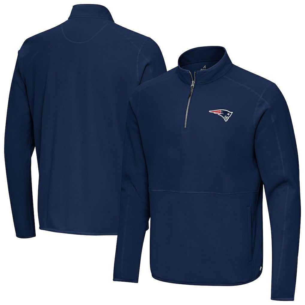 NFL New England Patriots Antigua Step Up Quarter-Zip Pullover