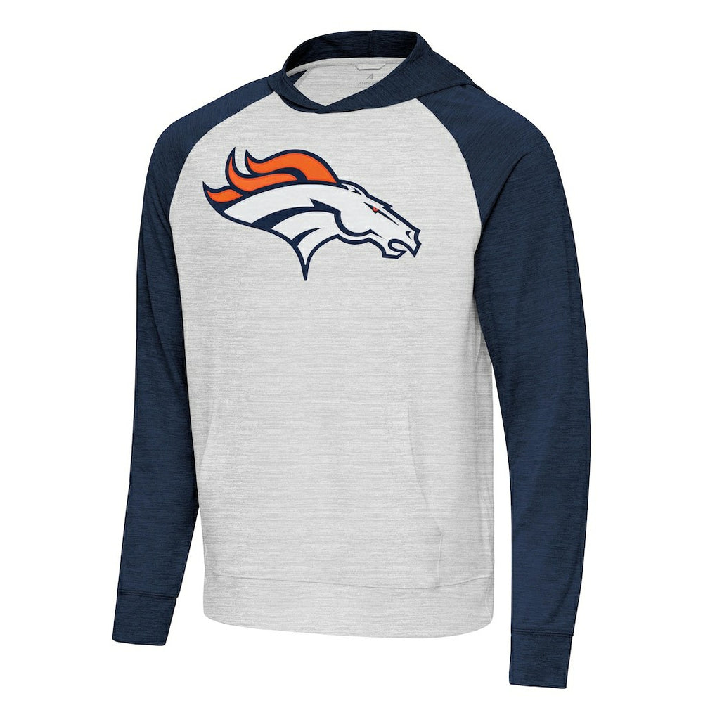 NFL Denver Broncos Antigua Urgent Raglan Pullover Hoodie