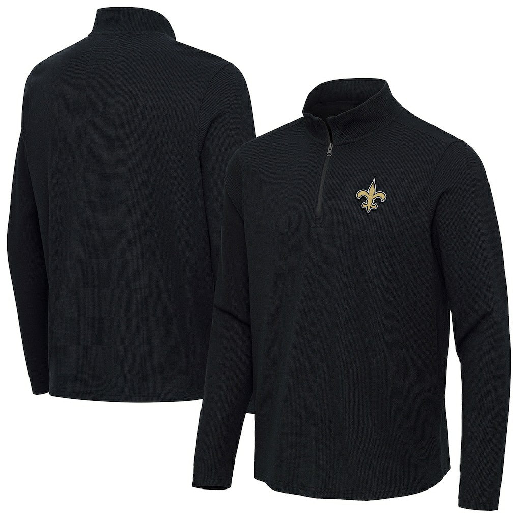 NFL New Orleans Saints Antigua Sync Tri-Blend Quarter-Zip Pullover
