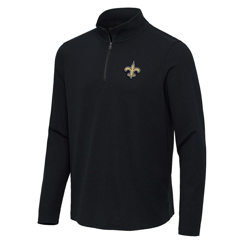 NFL New Orleans Saints Antigua Sync Tri-Blend Quarter-Zip Pullover