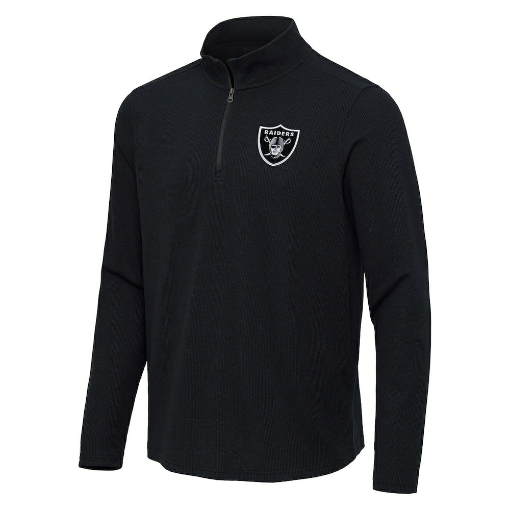 NFL Las Vegas Raiders Antigua Sync Tri-Blend Quarter-Zip Pullover