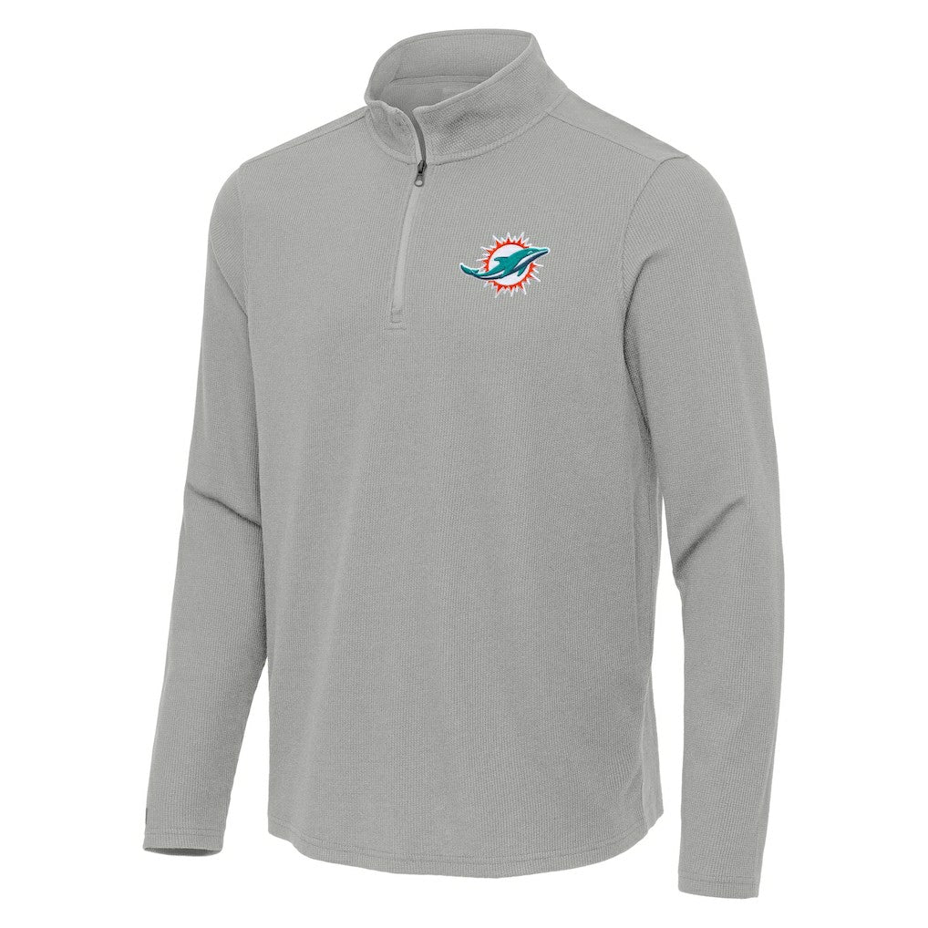 NFL Miami Dolphins Antigua Sync Tri-Blend Quarter-Zip Pullover