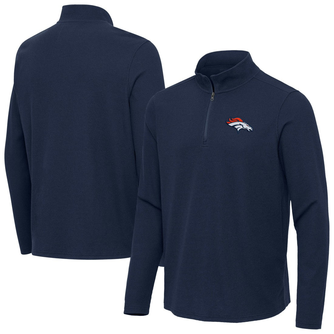 NFL Denver Broncos Antigua Sync Tri-Blend Quarter-Zip Pullover