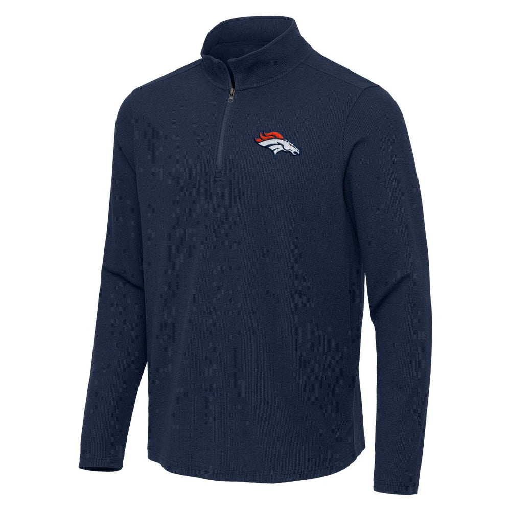 NFL Denver Broncos Antigua Sync Tri-Blend Quarter-Zip Pullover