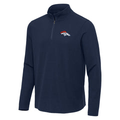 NFL Denver Broncos Antigua Sync Tri-Blend Quarter-Zip Pullover