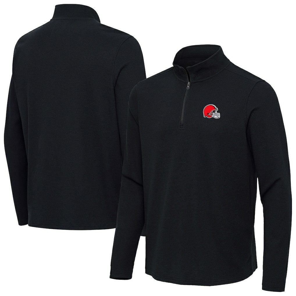 NFL Cleveland Browns Antigua Sync Tri-Blend Quarter-Zip Pullover