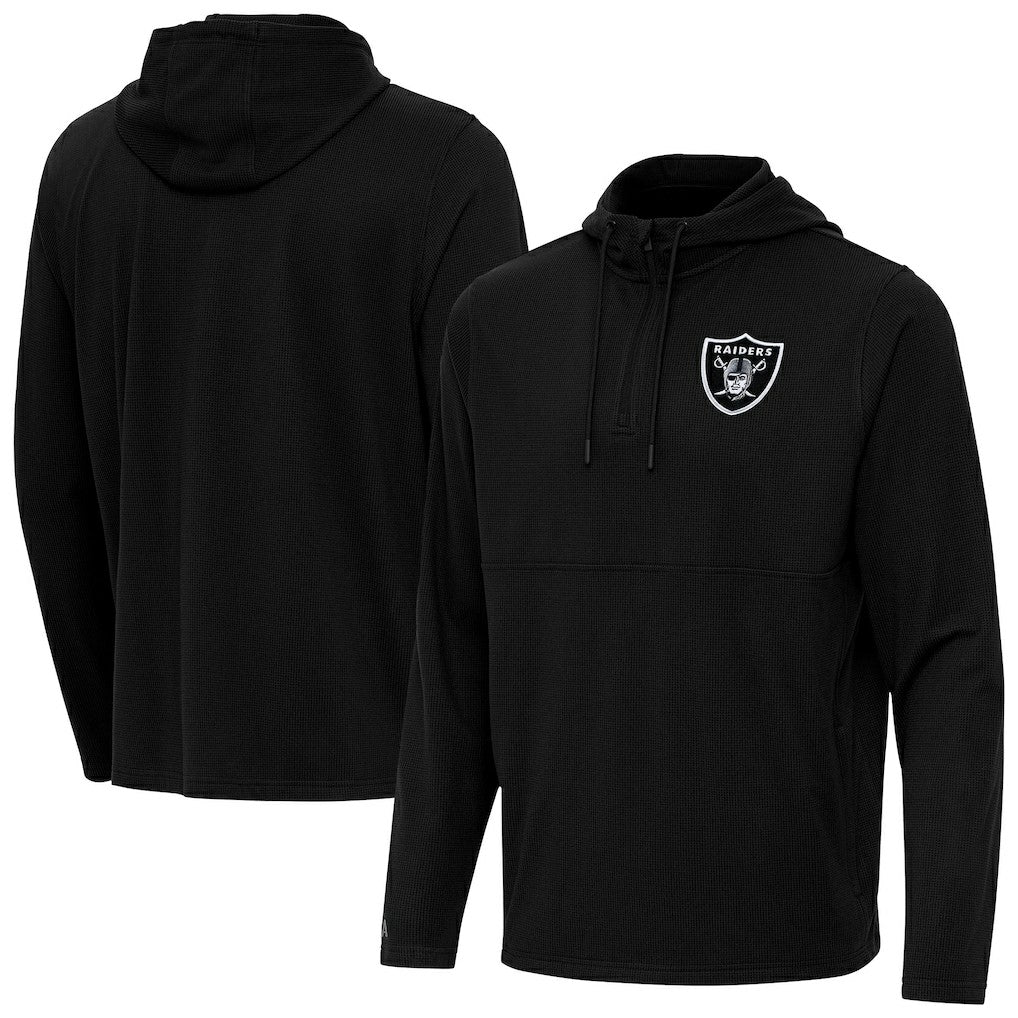 NFL Las Vegas Raiders Antigua Connected Quarter-Zip Pullover Hoodie