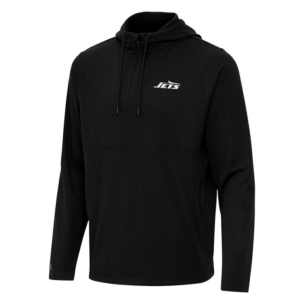 NFL New York Jets Antigua Connected Quarter-Zip Pullover Hoodie