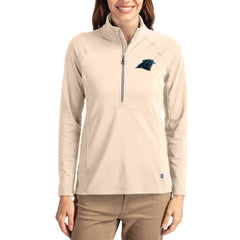 NFL Carolina Panthers Cutter & Buck Women's Adapt Eco Knit Stretch Recycled Raglan Half-Zip Pullover