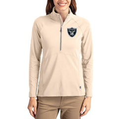 NFL Las Vegas Raiders Cutter & Buck Women's Adapt Eco Knit Stretch Recycled Raglan Half-Zip Pullover