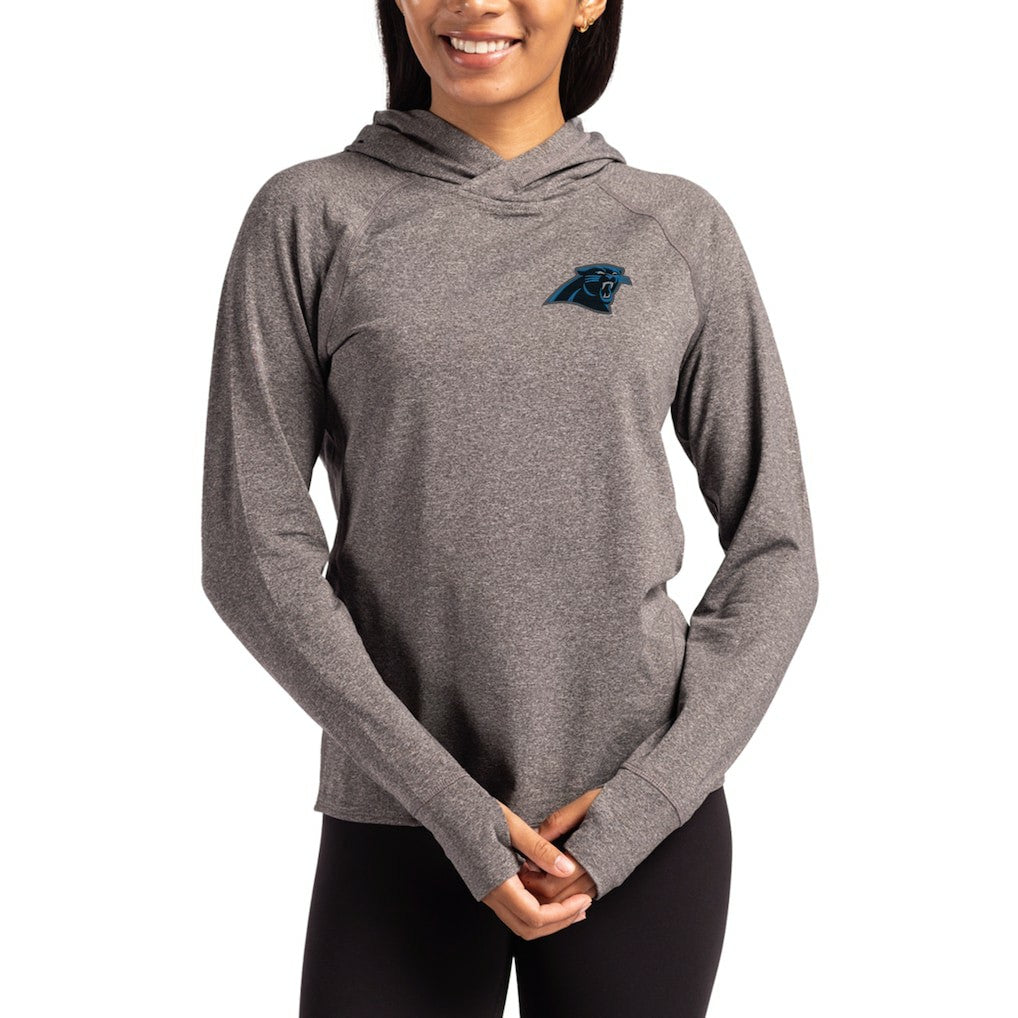 NFL Carolina Panthers Cutter & Buck Women's Primary Logo Adapt Knit Recycled Raglan Pullover Hoodie