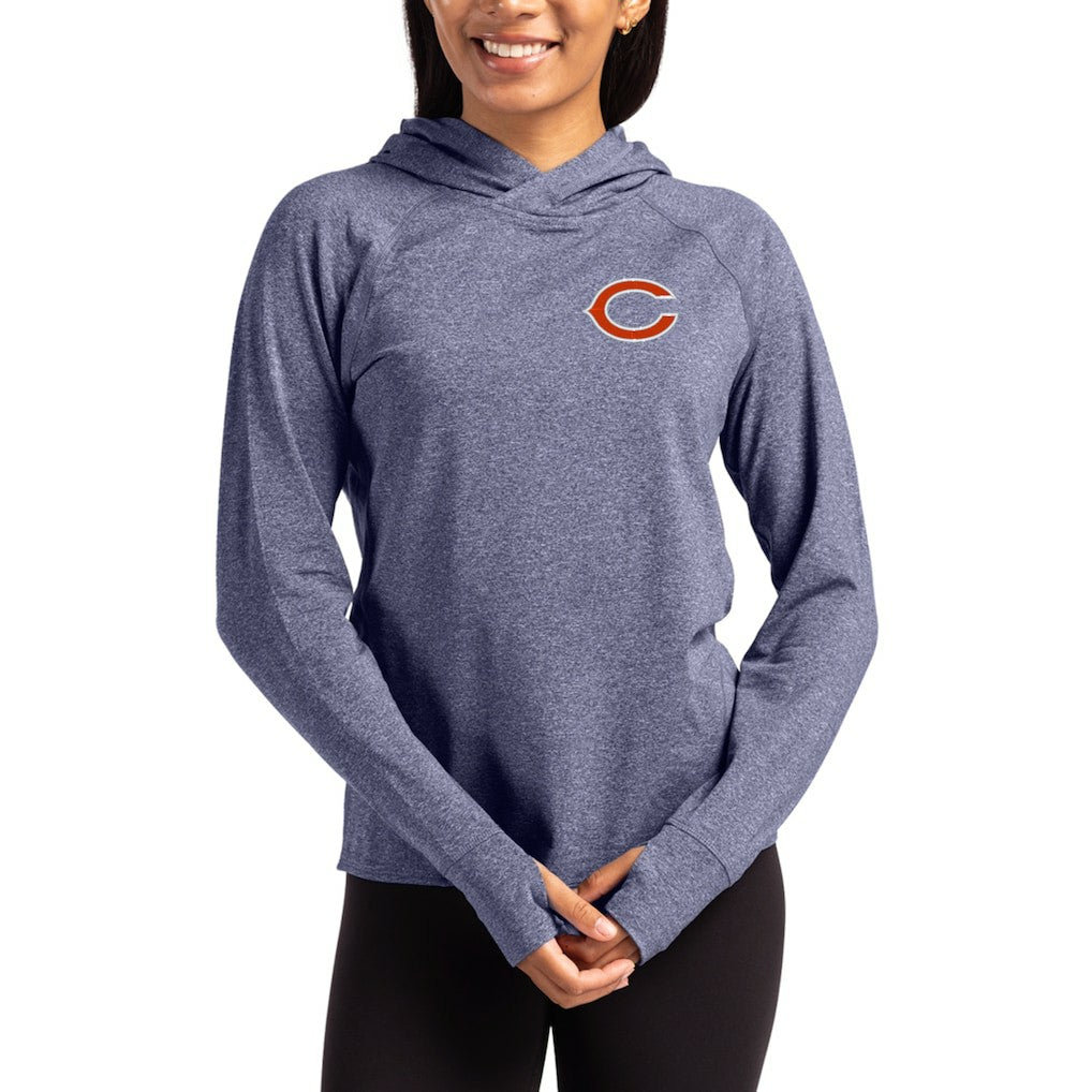 NFL Chicago Bears Cutter & Buck Women's Primary Logo Adapt Knit Recycled Raglan Pullover Hoodie