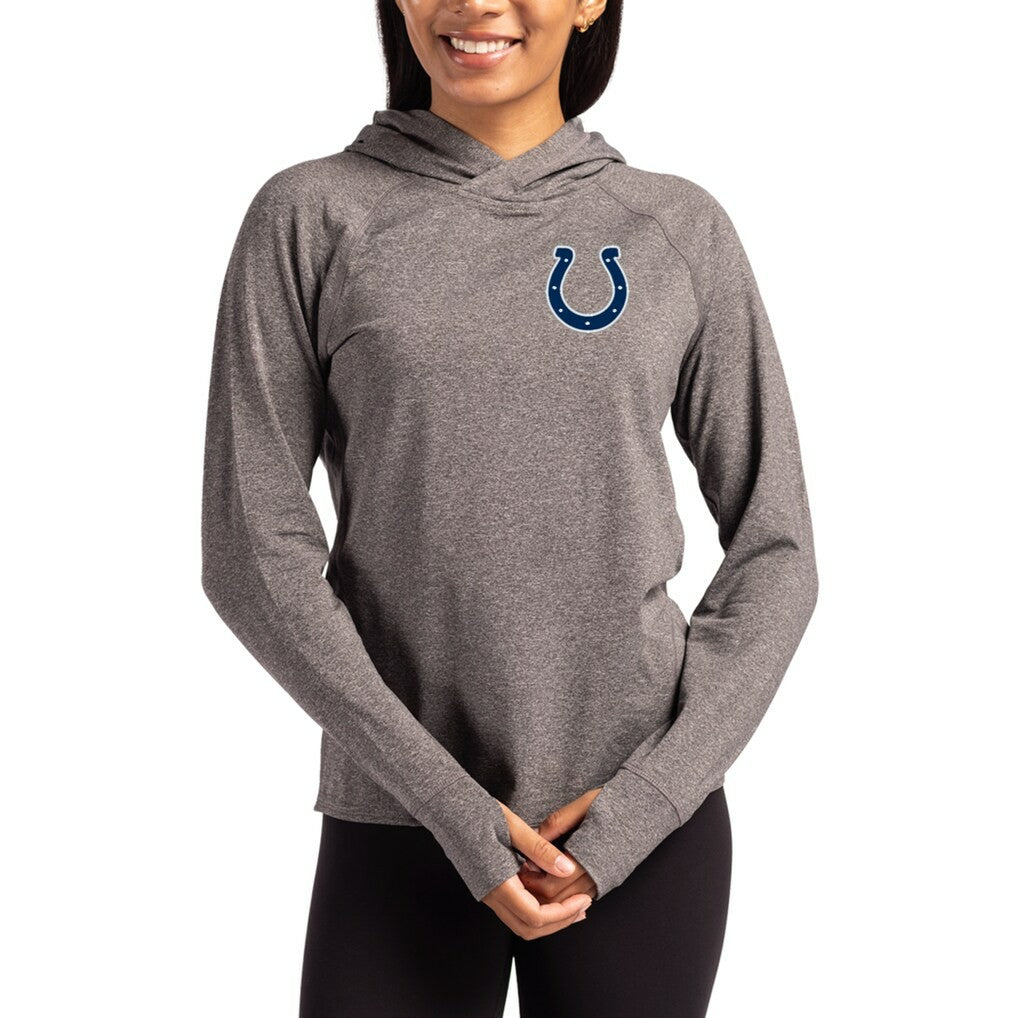 NFL Indianapolis Colts Cutter & Buck Women's Primary Logo Adapt Knit Recycled Raglan Pullover Hoodie