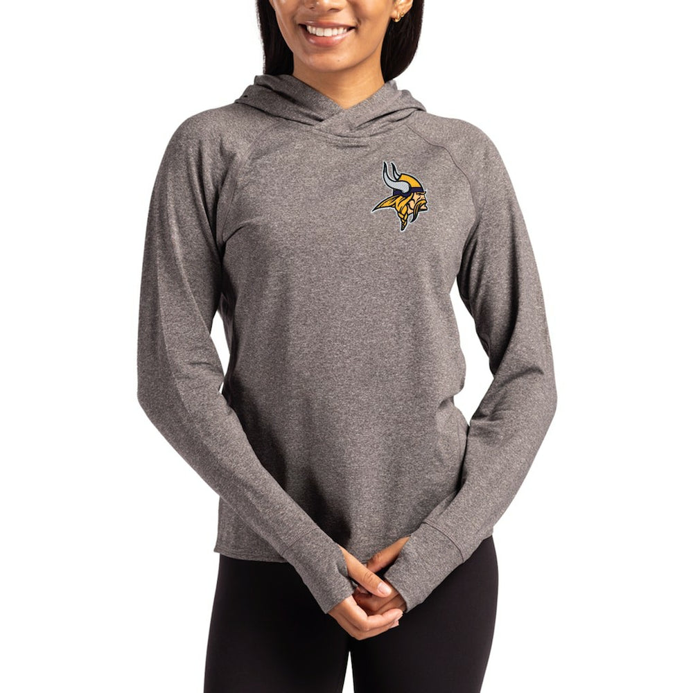 NFL Minnesota Vikings Cutter & Buck Women's Primary Logo Adapt Knit Recycled Raglan Pullover Hoodie
