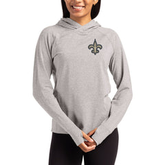 NFL New Orleans Saints Cutter & Buck Women's Primary Logo Adapt Knit Recycled Raglan Pullover Hoodie