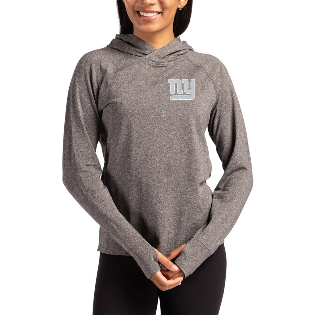 NFL New York Giants Cutter & Buck Women's Primary Logo Adapt Knit Recycled Raglan Pullover Hoodie