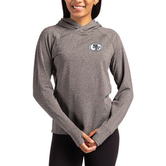 NFL San Francisco 49ers Cutter & Buck Women's Tonal Logo Adapt Knit Recycled Raglan Pullover Hoodie