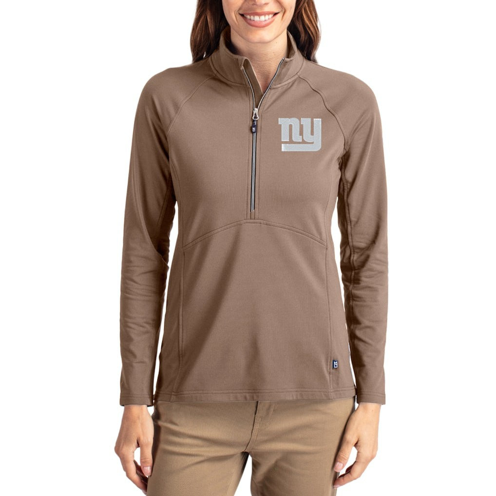 NFL New York Giants Cutter & Buck Women's Tonal Adapt Eco Knit Stretch Recycled Raglan Half-Zip Pullover
