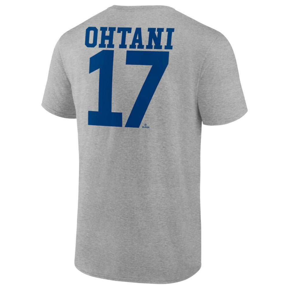 Shohei Ohtani Los Angeles Dodgers Player Name & Number T-Shirt - Heather Gray
