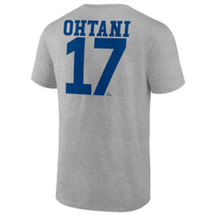 Shohei Ohtani Los Angeles Dodgers Player Name & Number T-Shirt - Heather Gray