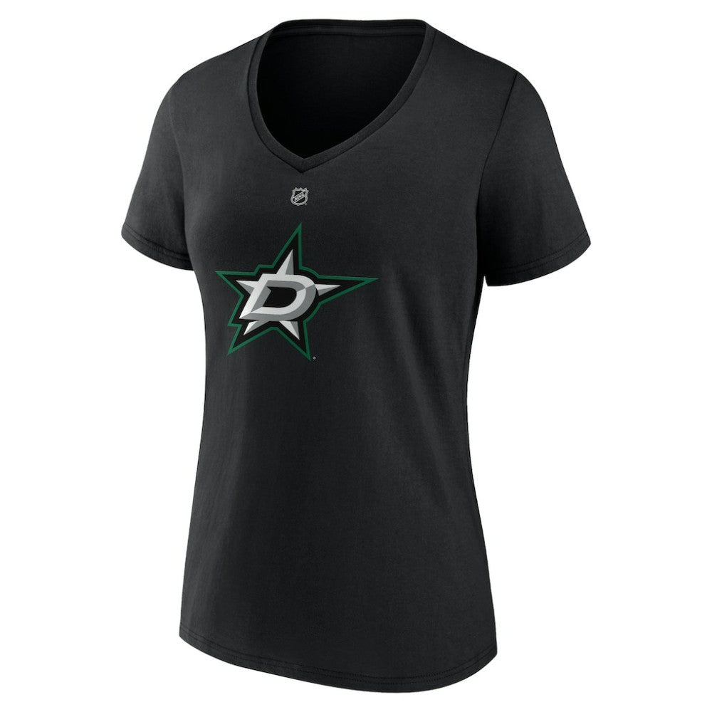 Mikko Rantanen Dallas Stars Fanatics Women's Authentic Stack Name & Number V-Neck T-Shirt