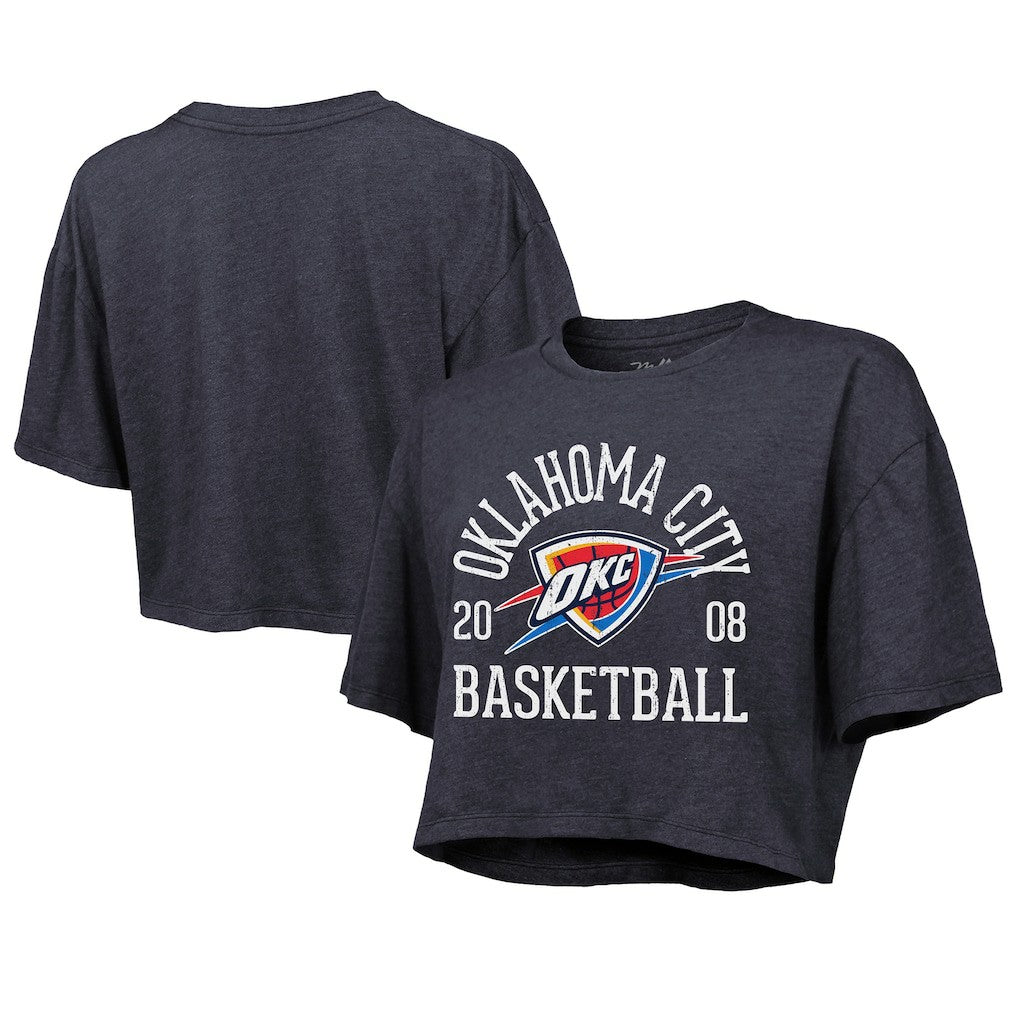 Oklahoma City Thunder Majestic Threads Women's Boxy Crop Top - Navy online