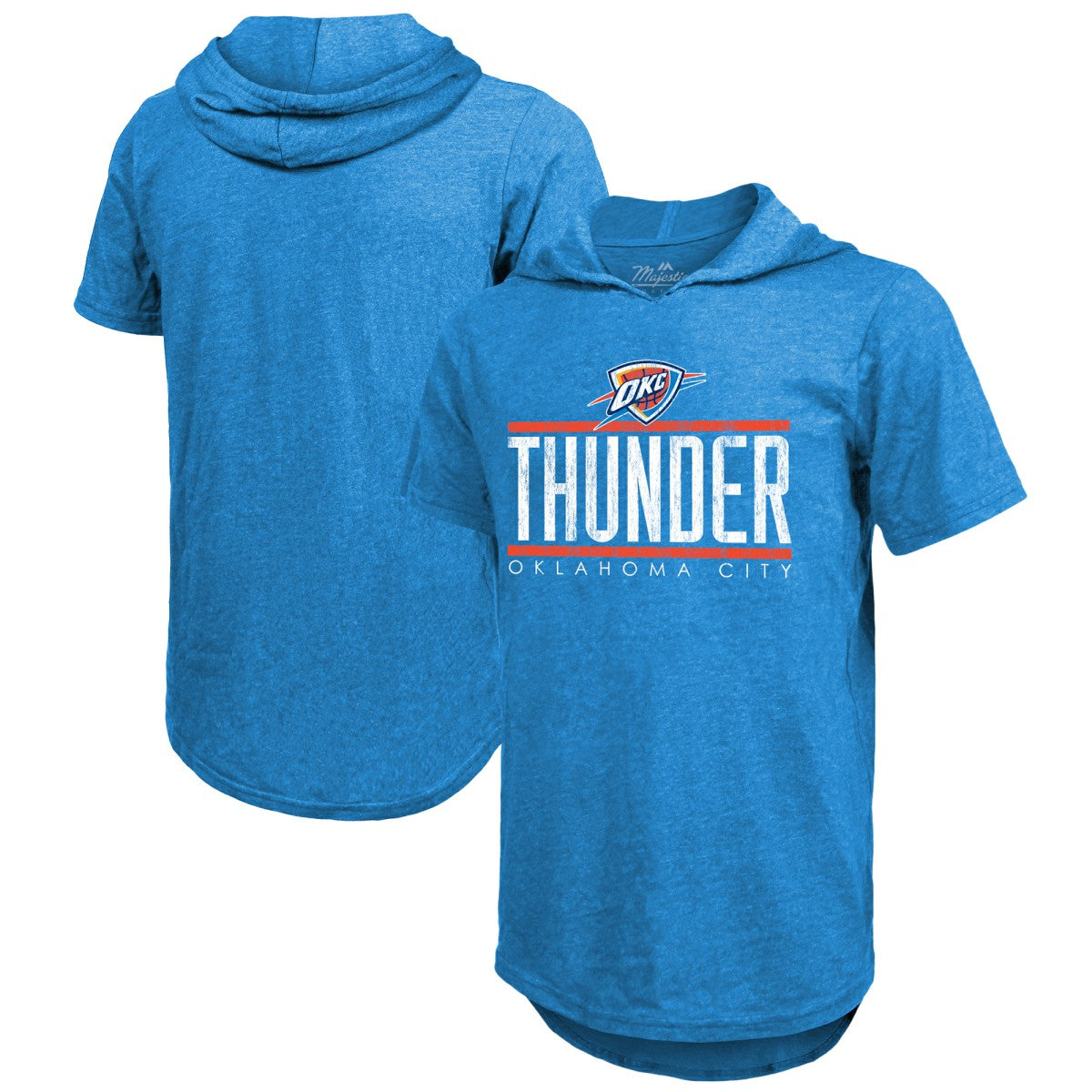 Oklahoma City Thunder Majestic Threads Tri-Blend Hoodie T-Shirt - Blue for sale