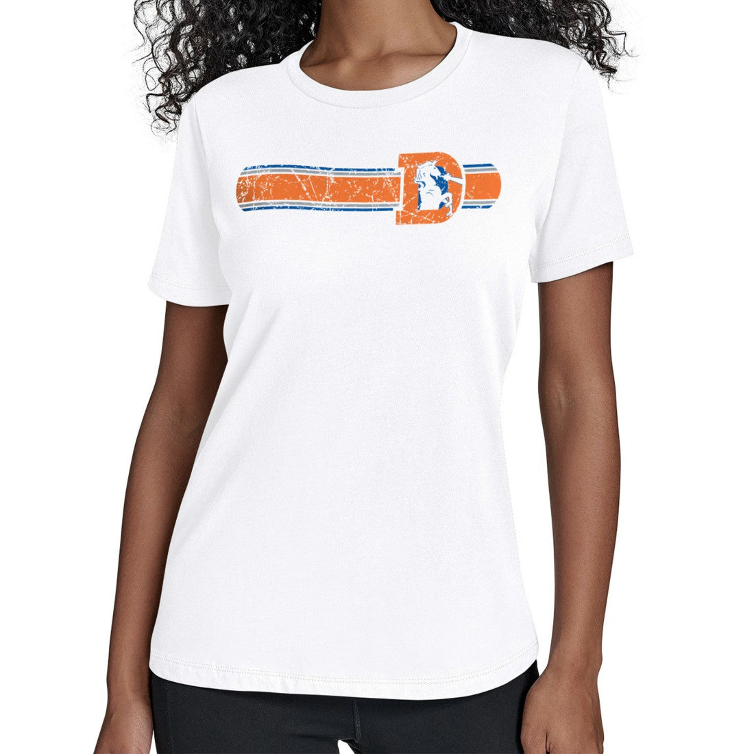 NFL Denver Broncos Starter Women's Throwback Team Stripe T-Shirt