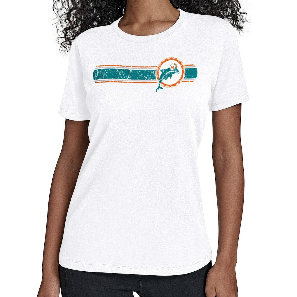 NFL Miami Dolphins Starter Women's Throwback Team Stripe T-Shirt