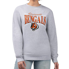 NFL Cincinnati Bengals Starter Women's Arch Stripe Fleece Pullover Sweatshirt