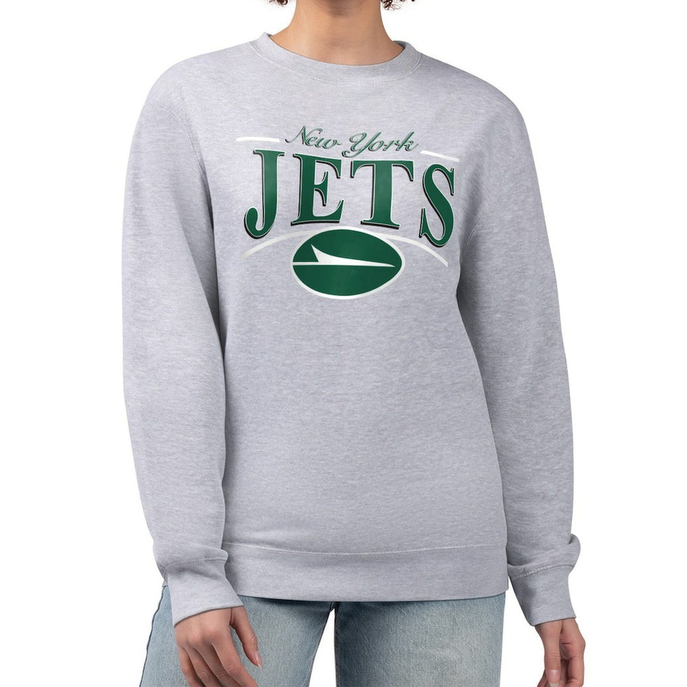 NFL New York Jets Starter Women's Arch Stripe Fleece Pullover Sweatshirt