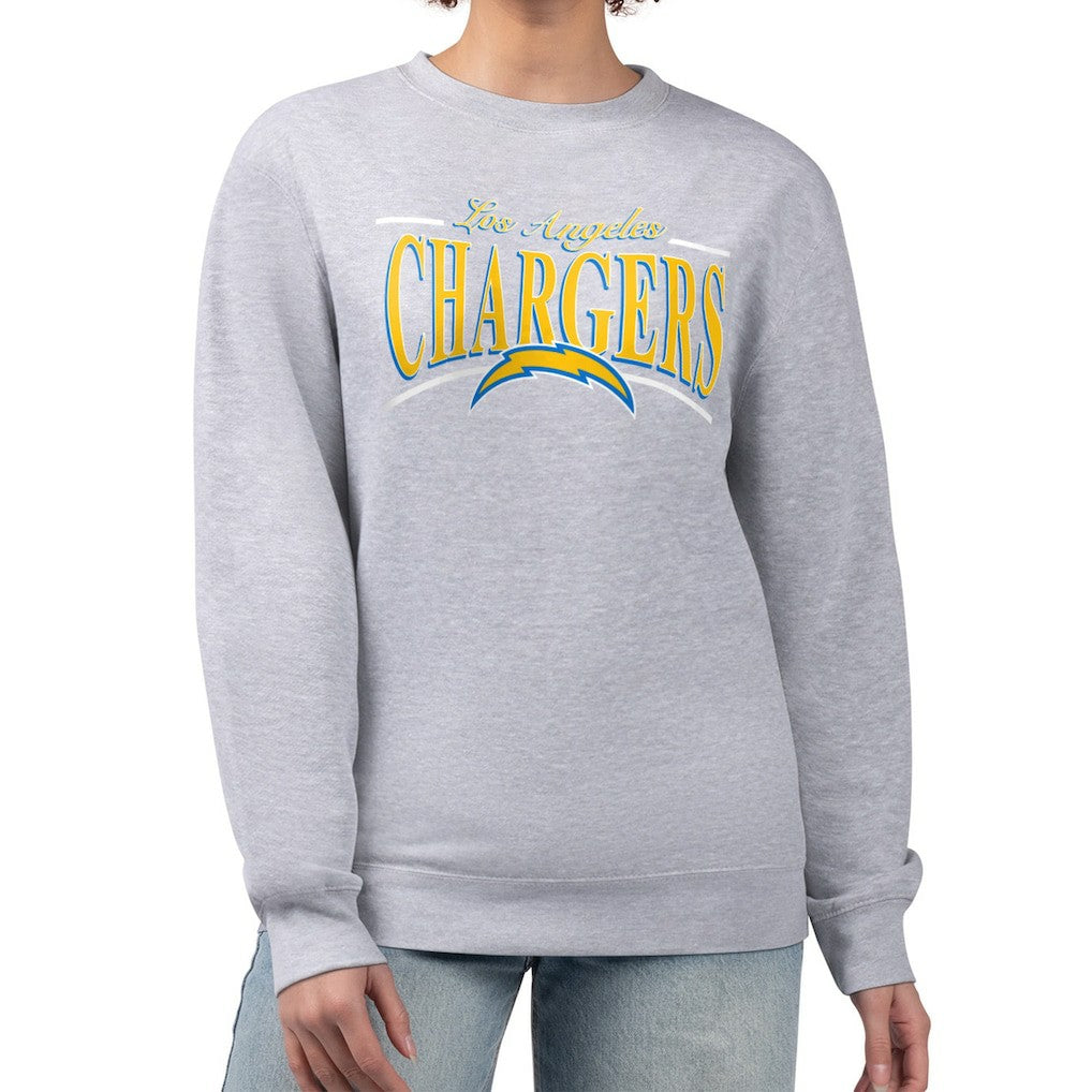 NFL Los Angeles Chargers Starter Women's Arch Stripe Fleece Pullover Sweatshirt