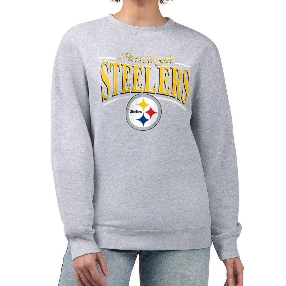 NFL Pittsburgh Steelers Starter Women's Arch Stripe Fleece Pullover Sweatshirt