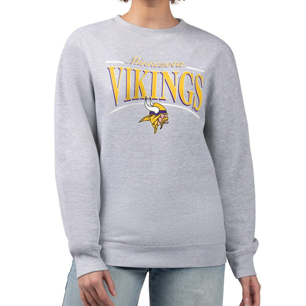 NFL Minnesota Vikings Starter Women's Arch Stripe Fleece Pullover Sweatshirt