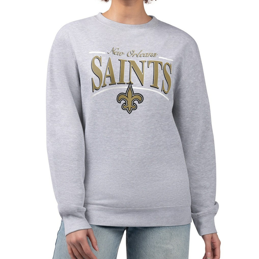 NFL New Orleans Saints Starter Women's Arch Stripe Fleece Pullover Sweatshirt