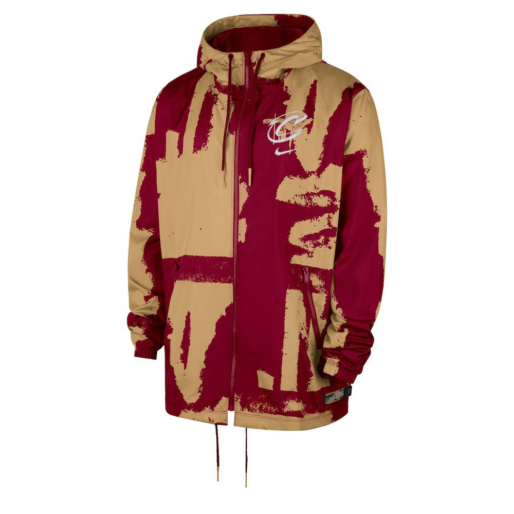 Cleveland Cavaliers Courtside Club Premium Woven Full-Zip Hooded Jacket sale - Wine/Gold | Nike on sale