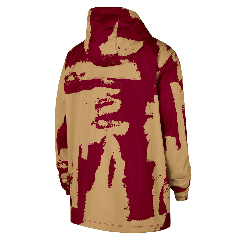 Cleveland Cavaliers Courtside Club Premium Woven Full-Zip Hooded Jacket sale - Wine/Gold | Nike on sale