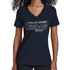 NFL Dallas Cowboys Starter Women's Groovy Script V-Neck T-Shirt