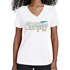 NFL Los Angeles Chargers Starter Women's Groovy Script V-Neck T-Shirt