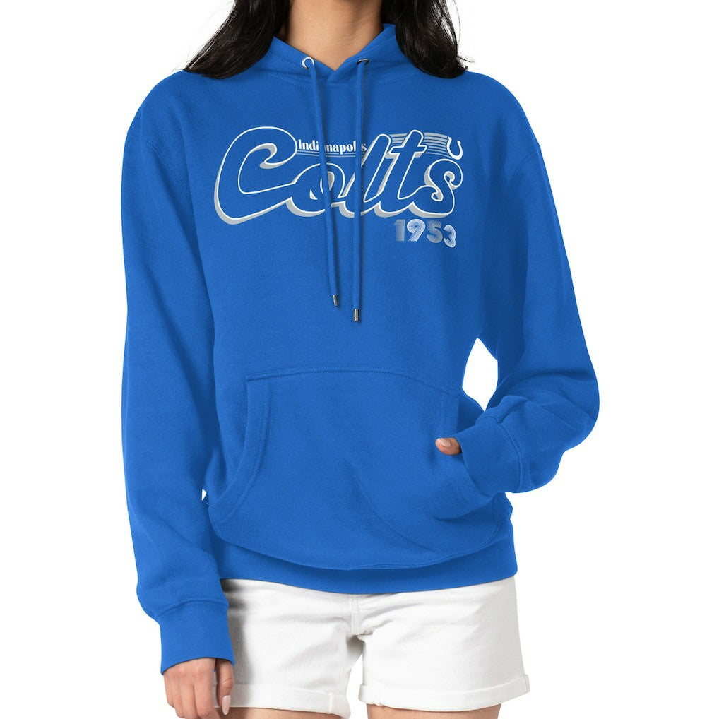 NFL Indianapolis Colts Starter Women's Groovy Script Pullover Hoodie