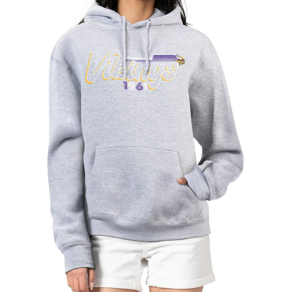 NFL Minnesota Vikings Starter Women's Groovy Script Pullover Hoodie