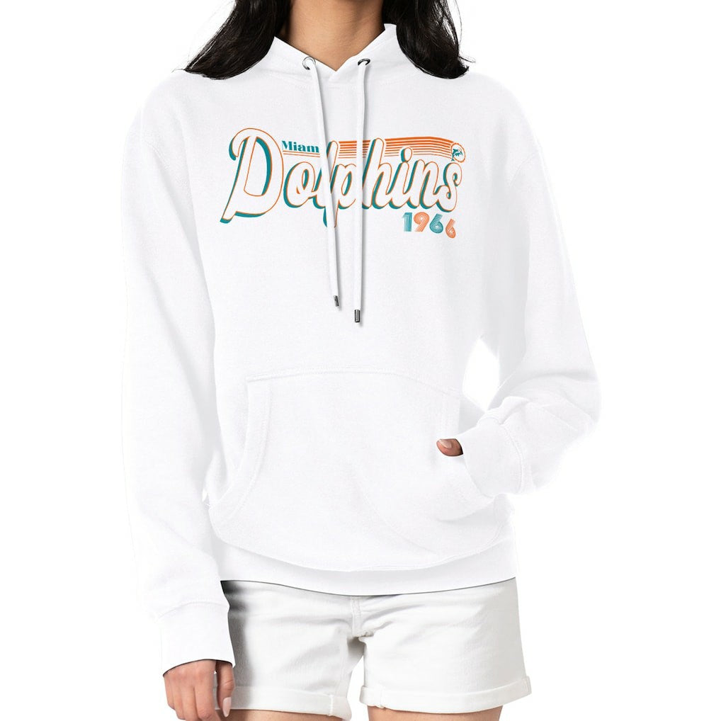 NFL Miami Dolphins Starter Women's Throwback Groovy Script Pullover Hoodie