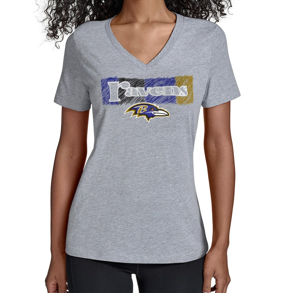 NFL Baltimore Ravens Starter Women's Color Shading V-Neck T-Shirt