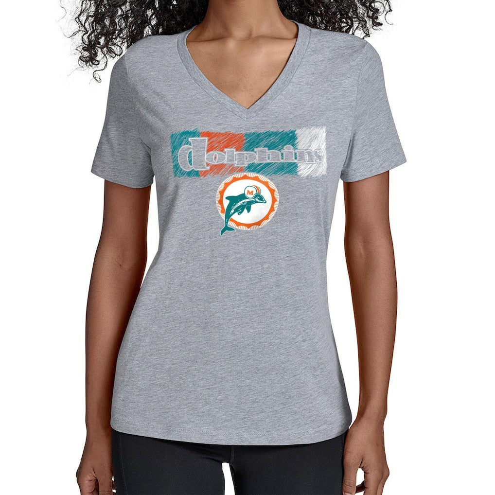 NFL Miami Dolphins Starter Women's Color Shading V-Neck T-Shirt