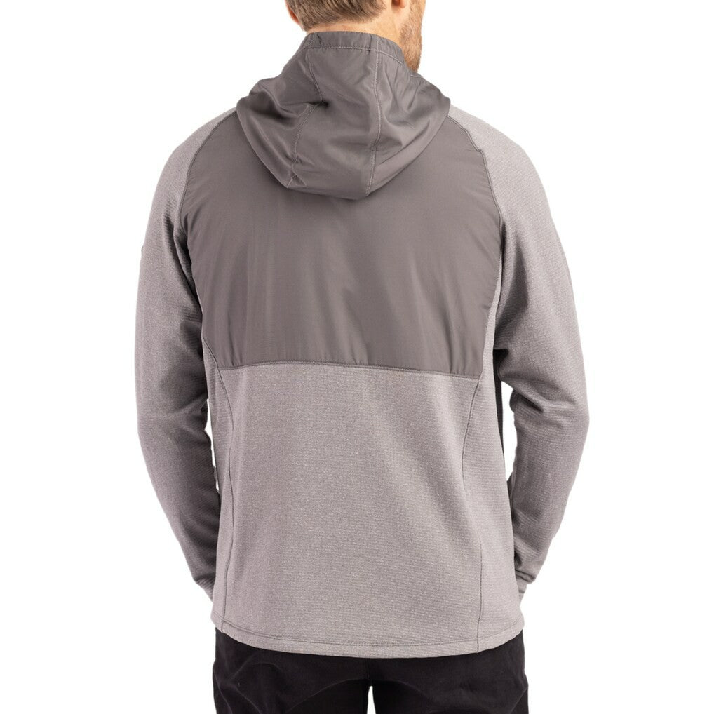 NFL Cincinnati Bengals Cutter & Buck Peshastin Eco Fleece Recycled Raglan Full-Zip Tri-Blend Hybrid Jacket